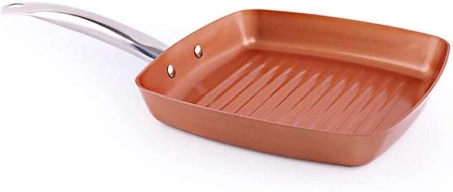 Vierkante Koekenpan Bakplaat Grillpan Lekker Koken Antiaanbaklaag 24CM Koper