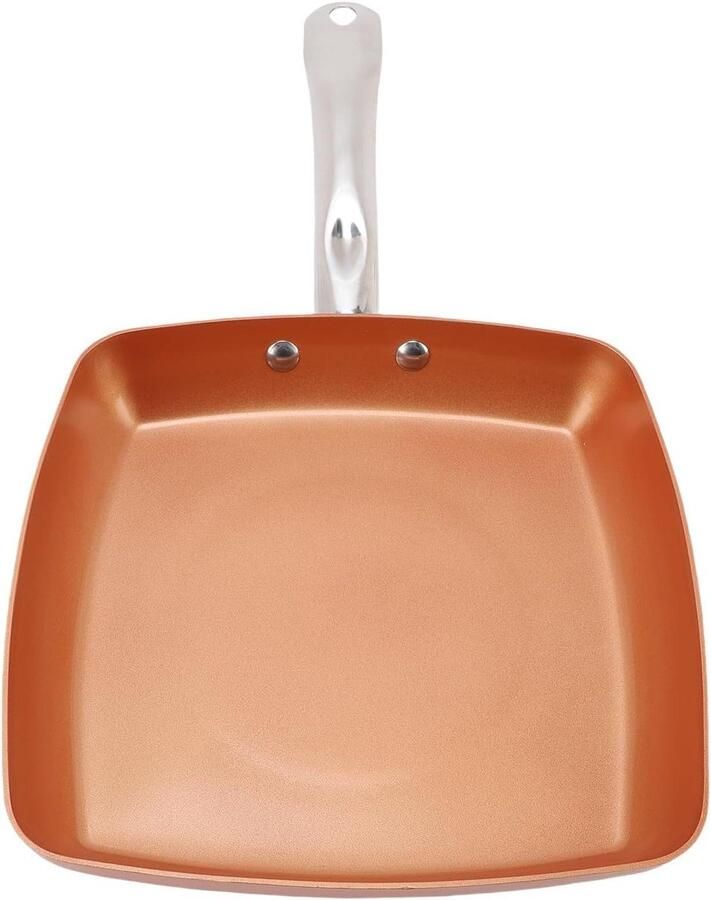 Vierkante Koekenpan Koperkleurig Koken en Braden Antiaanbaklaag 45x24.14cm Koper