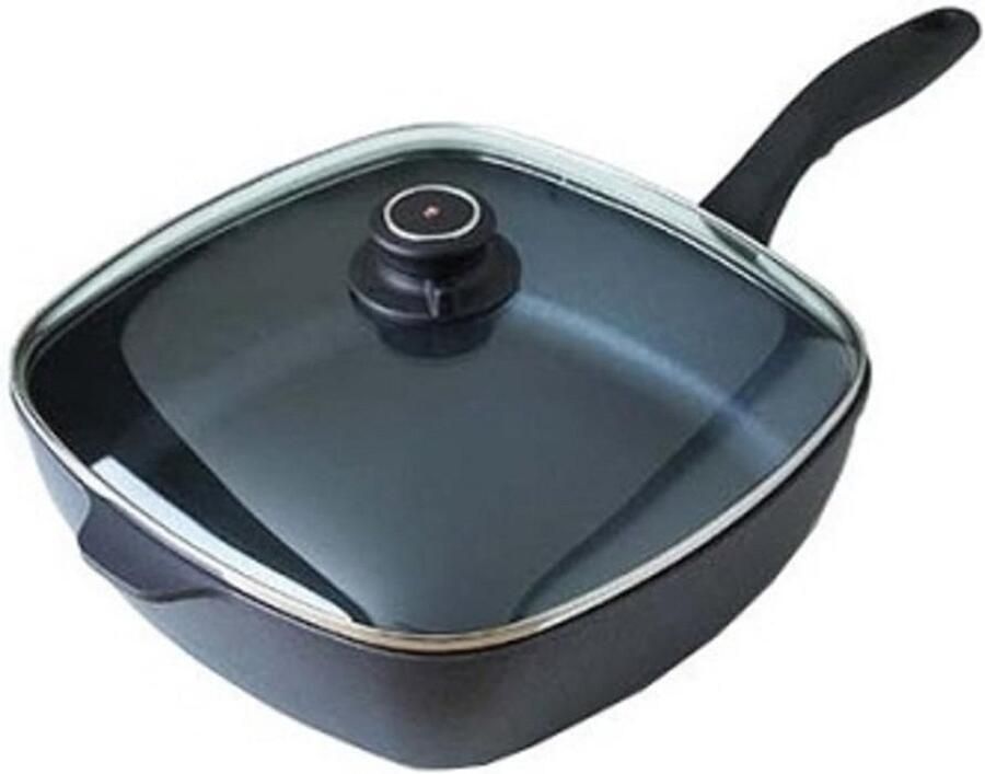 Vierkante Koekenpan met Deksel 28 cm Aluminium Hoge Kwaliteit Antiaanbaklaag