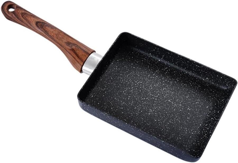 Vierkante Koekenpan Omeletpan Ei Pan Ontbijt Maken Antiaanbaklaag Zonder Chemicaliën 347 cm Zwart