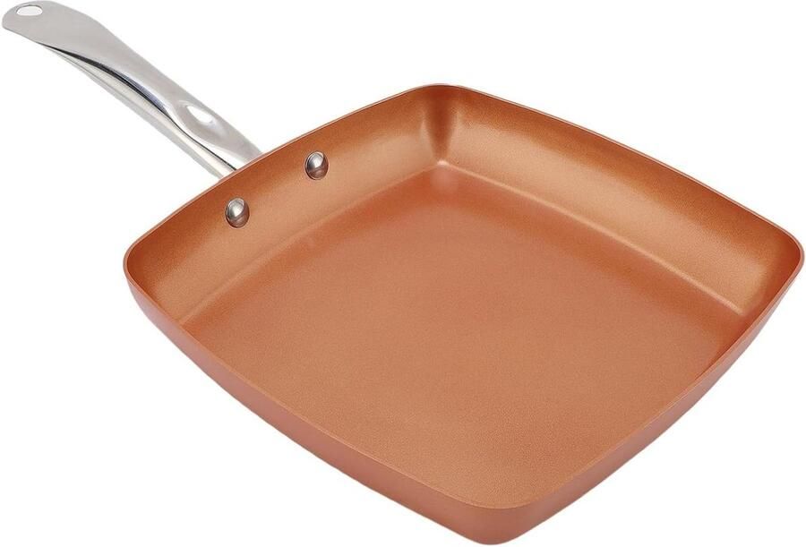Vierkante Koekenpan Omeletpan Koekenpan Lekker Koken Gelijkmatige Warmte 1 Liter Koperkleurig