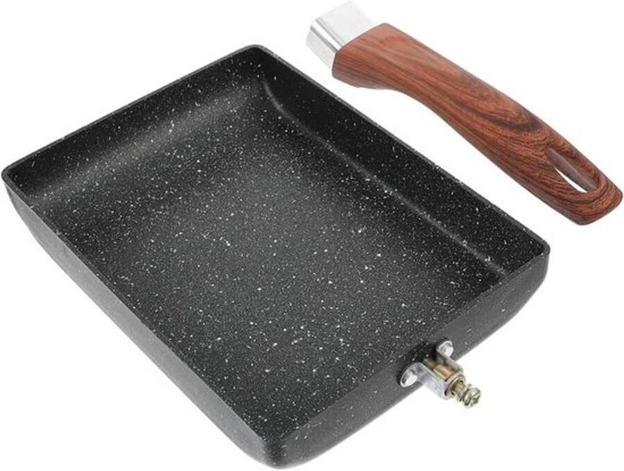 Vierkante Koekenpan Ontbijtpan Omeletpan Ontbijt Bereiden Antiaanbaklaag 35.5 cm Lang Gemengde Kleur