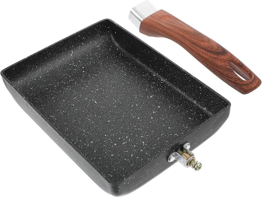 Vierkante Koekenpan Ontbijtpan Omeletpan Ontbijt Bereiden Antiaanbaklaag 35.5 cm Lang Gemengde Kleur