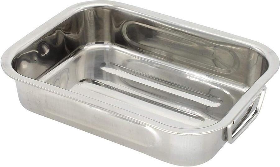 Vierkante Koekenpan Roosterpan Gerechten Bereiden Ovenbestendig 25 cm Zilverkleurig