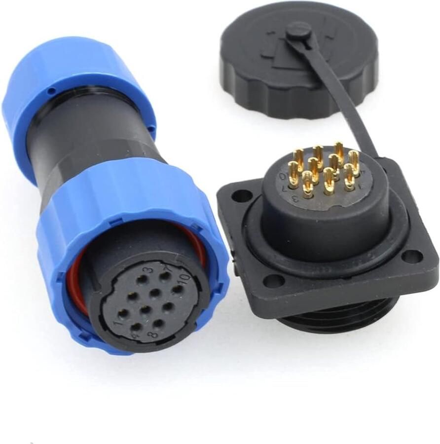 Vierkante Panel Cut Power Kabel Connector Waterdichte IP68 LED Luchtvaart Power Kabel Plug Socket voor Outdoor Verlichting