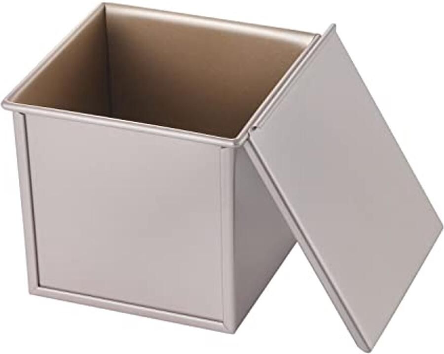 Vierkante Pullman Broodpan met Deksel voor Oven Baking 1 lb Non-Stick 5 7 x 5 7 x 5 2