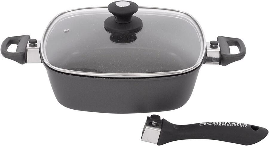Vierkante Sauteerpan met Afneembaar Handvat Geschikt voor Alle Warmtebronnen en Oven