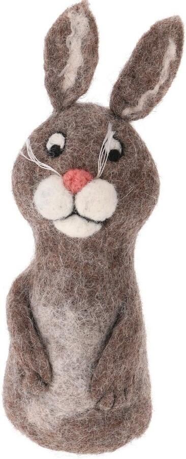 Vilten Eierwarmer in de Vorm van een Haas Handgemaakt van Wolletje uit Nepal