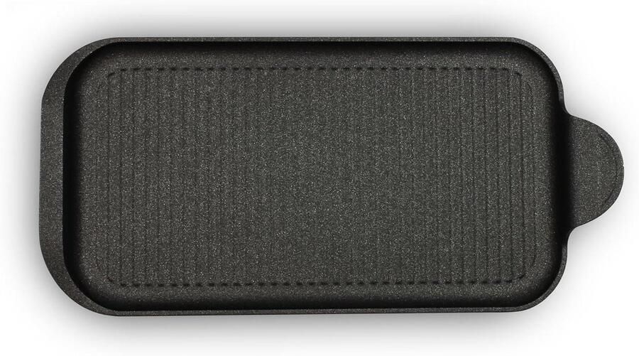 Vingergrill Grillpan Langwerpig Fingerfood Grillen Gegoten Aluminium 32 x 16 cm Zwart