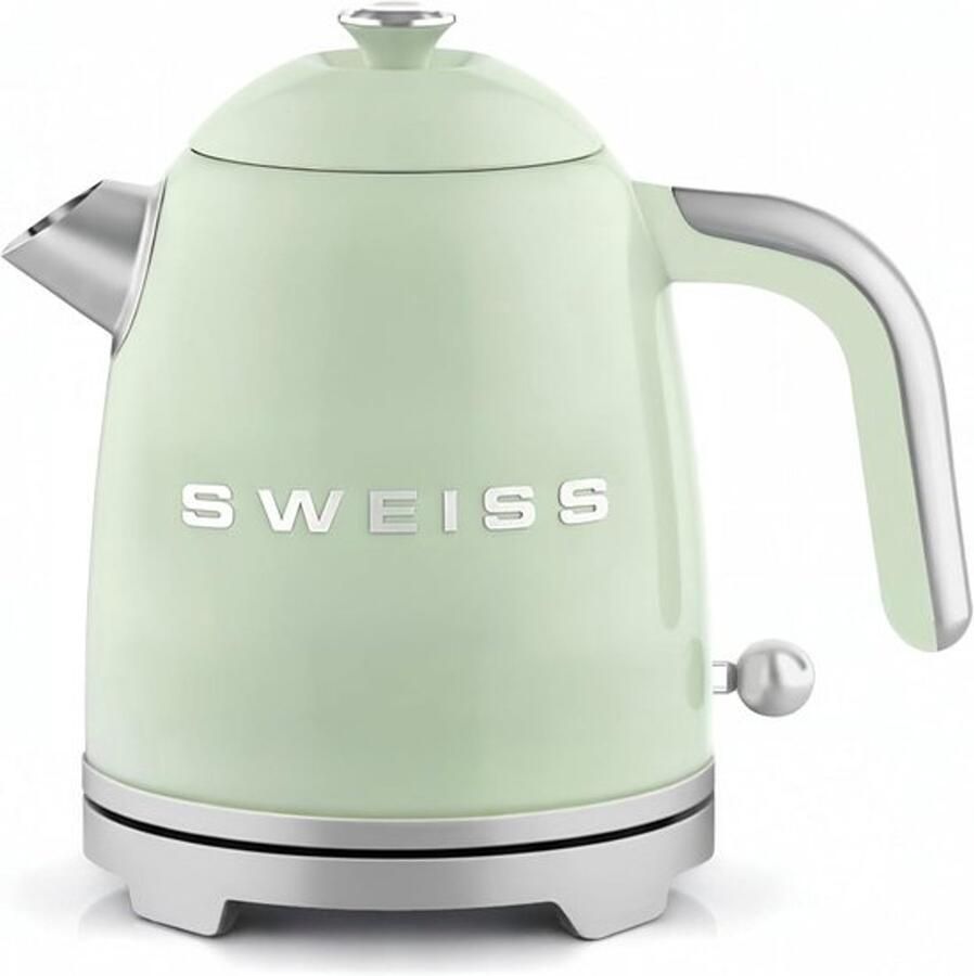 Vintage elektrische waterkoker Compact 1 liter RVS Snelkoker