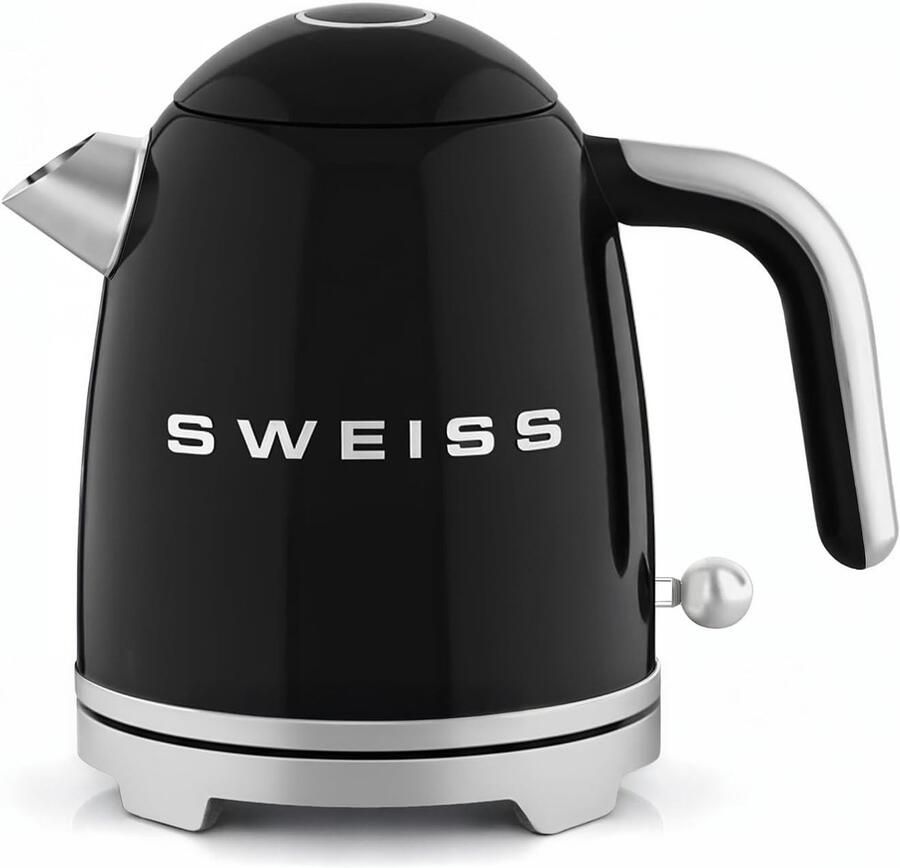 Vintage Elektrische Waterkoker Roestvrij Staal Compact en Stijlvol Automatische Uitschakeling Voor Thee en Koffie