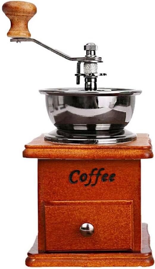 Vintage Houten Handmatige Koffiemolen met Keramische Braam