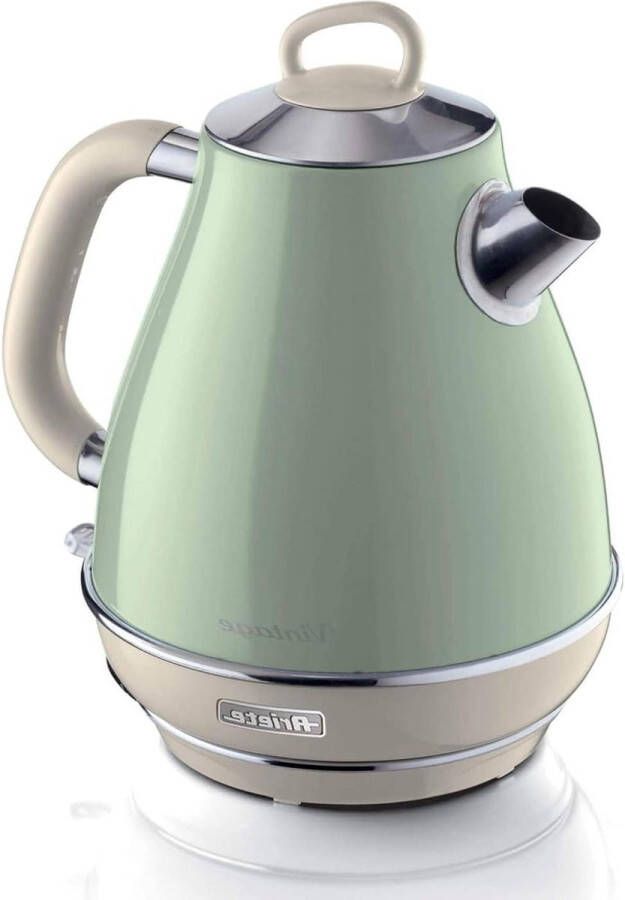 Vintage waterkoker 2000 gelakt roestvrij staal 17 liter groen retro design