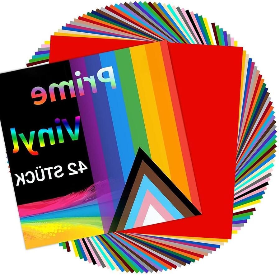 Vinyl Film voor Plotter 42 Stuks Zelfklevende Vinylfolie (12 x 12) voor Snijmachines Silhouette en Cameo Cutter