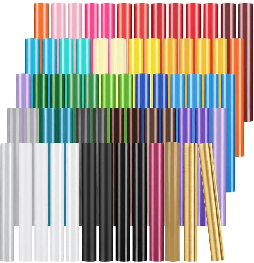 Vinyl Film voor Snijmachine 65 Stuks Zelfklevende Plotterfolie 30.5 x 30.5 cm voor Decoratie Stickers en DIY Projecten