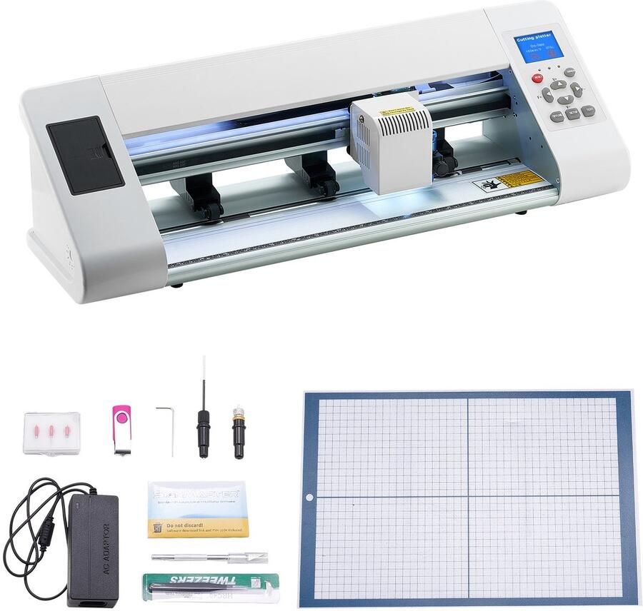Vinylsnijder (Snijbreedte 33 cm) met Automatische Randherkenning inclusief Ontwerpsoftware en Materialen compatibel met Svg Eps Plt Ideaal voor Creatieve Projecten zoals Kaarten en Stickers