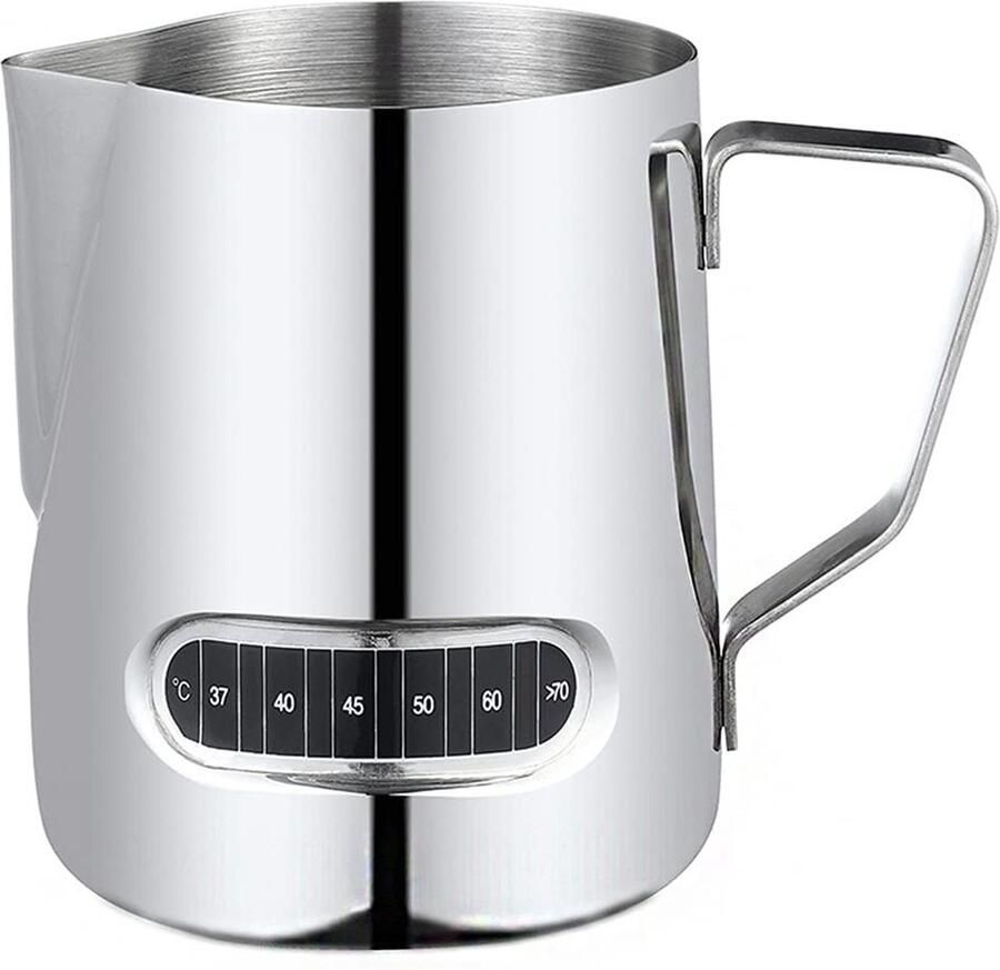 Virtubuy Melkopschuimer Thermometer Rvs Latte Art 20 oz Geschikt voor Koffieliefhebbers 600 ml