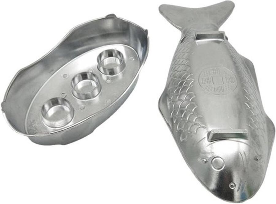 Vis Fondue Set Serveerschaal Aluminium Gezellig Tafelen Hoge Temperatuur Bestendig 397 x 19 cm Zilver - Foto 1