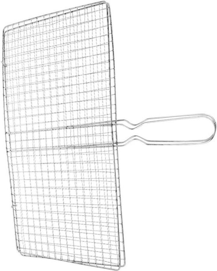 Vis Grillmand Grill Rek Buiten BBQ Gelijkmatige Warmte Vouwend Zilver