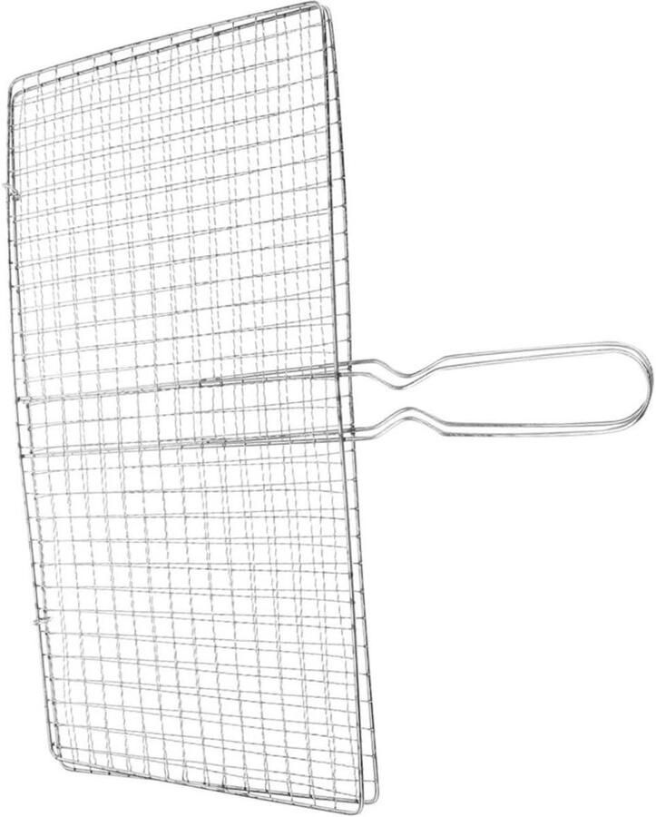 Vis Grillmand Grill Rek Buiten BBQ Gelijkmatige Warmte Vouwend Zilver