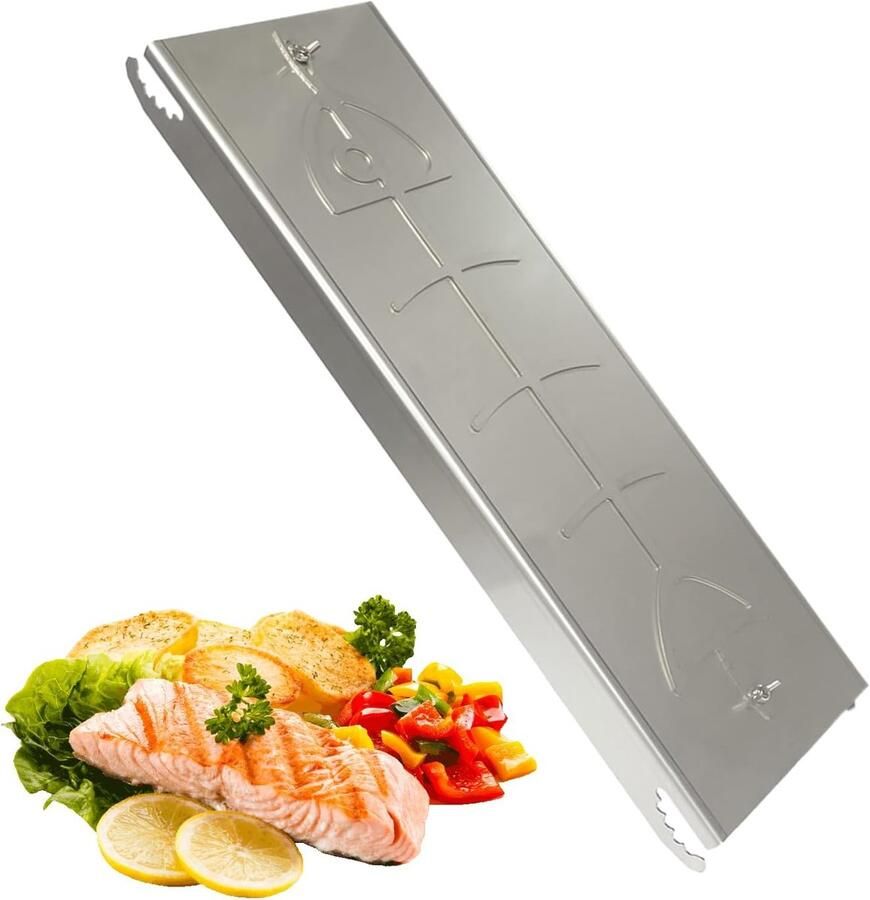Vis Houder Grill Plank Zalm Grillen Afneembaar Ontwerp 54x14x4 cm