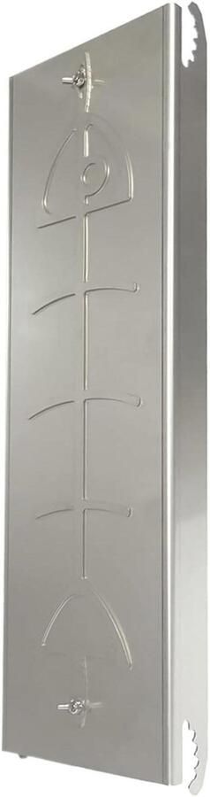 Vis Houder Grillrooster Kookgerei Buitengrillen Roestvrijstaal Kwaliteit 54x14x4 cm Zilver