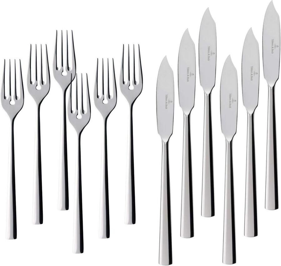 Visbestek Set Visgerei Complete Elegante Diner 12 Delig 154 kg Zilverkleurig