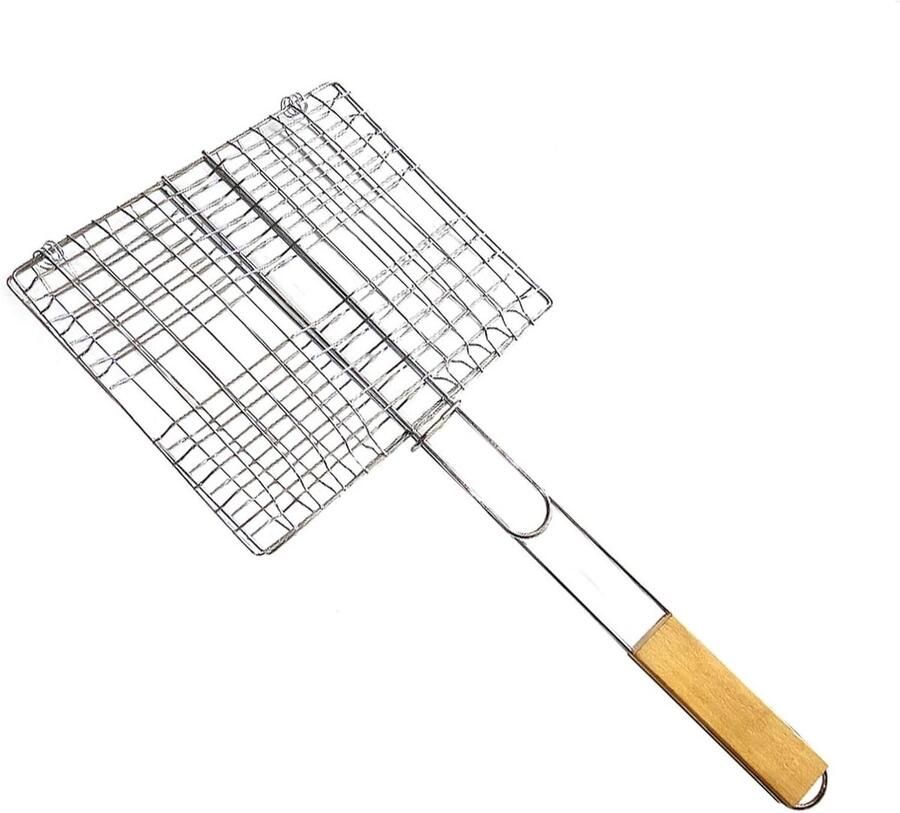 Visgrill Mand Barbecue Mand Vissen Gegrild Eten Bereiden Gelijkmatige Warmteverdeling 41 x 22 x 6 cm