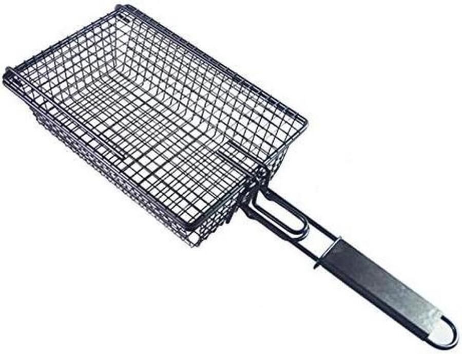 Visgrill mand Grillaccessoire Groente grillen Eenvoudig omklappen 872 gram Zilverkleurig
