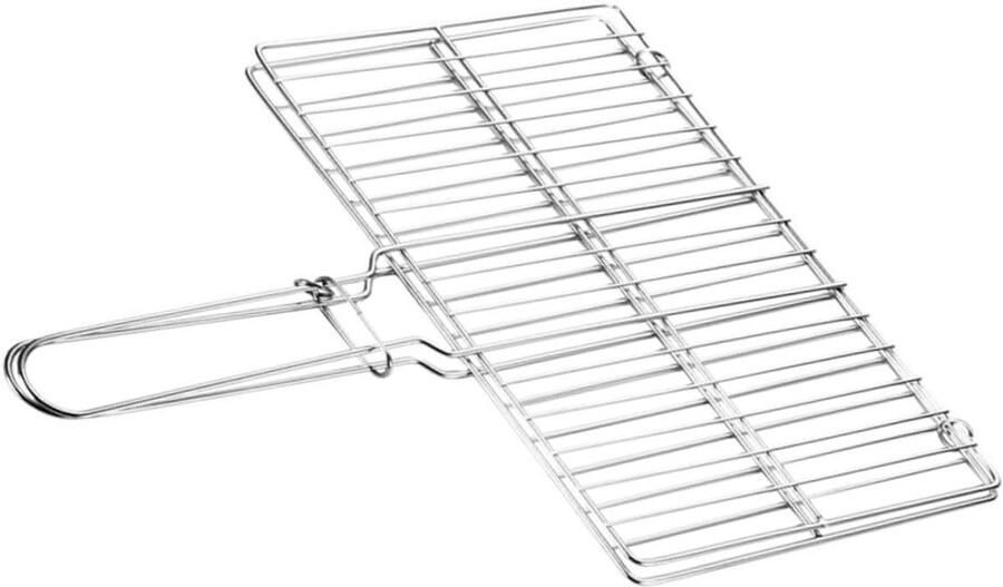 Visgrillmand Barbecue mand Grill rek Vis Grillen Roestvrij Staal 40 x 30 x 1 cm Zilver