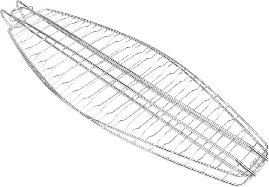 Visgrillmand Barbecue net Vis grillen Anti-aanbak laag 44 x 15 cm Zilver