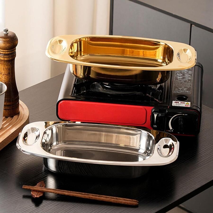 Visgrillpan Bakplaat Vis Grillen Gelijkmatige Warmte 52 cm Zilver - Foto 2