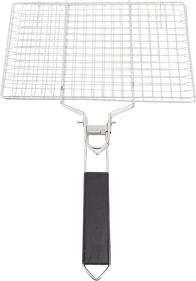 Visgrillrek Grillmand BBQ Accessoire Opvouwbaar Roestvrij Staal 35 x 33 cm