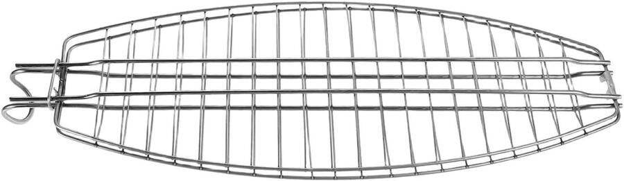 Visgrillrek Grillmand Groente Buiten Koken Afneembaar Opvouwbaar 46 cm Zilver