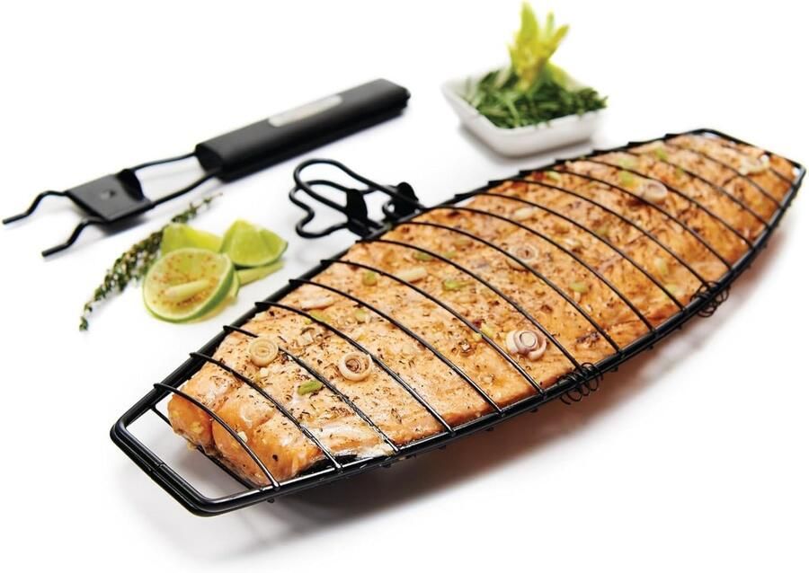 Vismand Afneembaar Vismand Grillmand Barbecue Vis Ovenbestendig 16 Inch Diameter