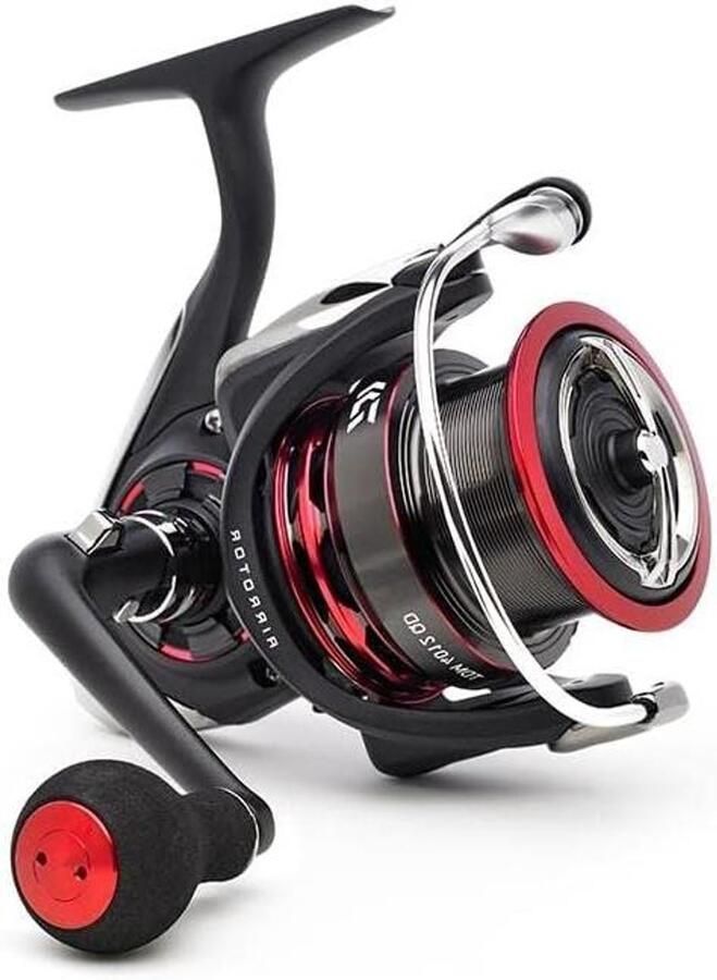 Vismolen Spinmolen Vissen Aluminium behuizing Model 4012 Zwart rood zilver