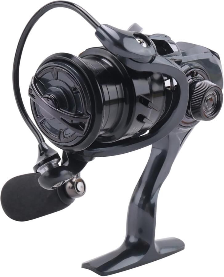 Vismolen Werpmolen Spinmolen Ondiepe Snel Vissen Hoge Snelheidsverhouding KAM1000 Zwart