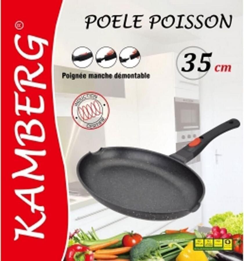 Vispan 35 Cm met Afneembare Handgreep Gegoten Aluminium PFOA-vrij Geschikt voor Alle Warmtebronnen