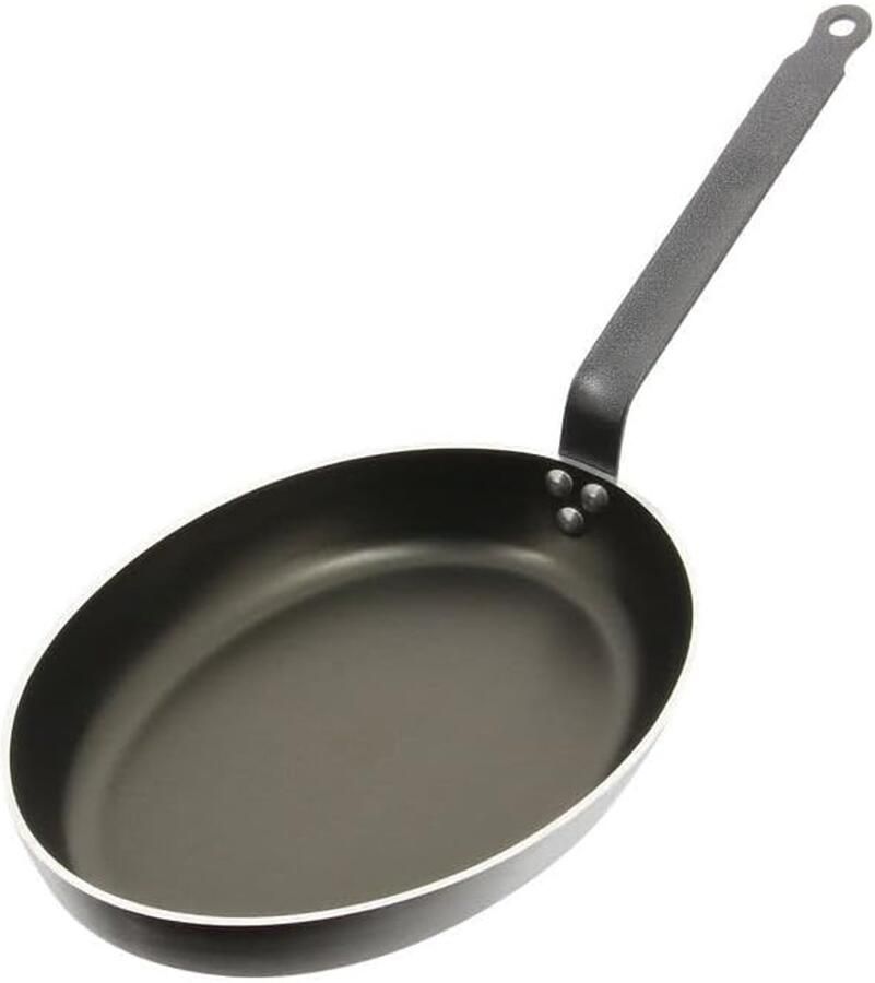 Vispan Aluminium Koekenpan Grillpan Vis Bereiden 5-Laags Anti-aanbak Ovaal Ontwerp Grijs
