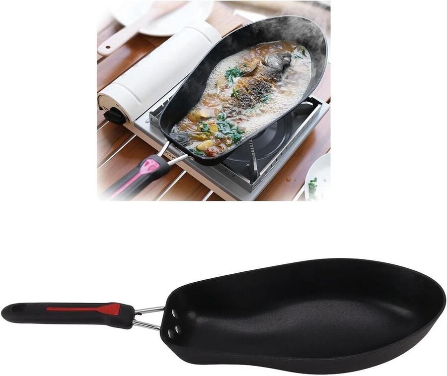 Vispan Antiaanbaklaag Vispan 3D Vis Bereiden Gelijkmatige Verwarming 58 x 19 x 11 cm Zilver