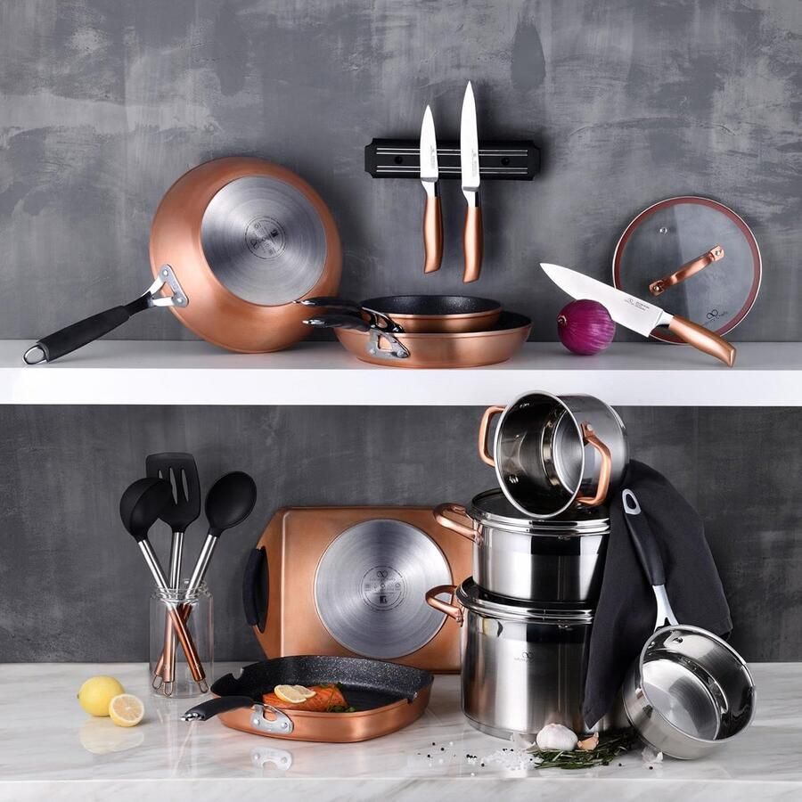 Vispan Koekenpan Ovaal Buiten Koken Snel Warm 32 cm Koperkleurig