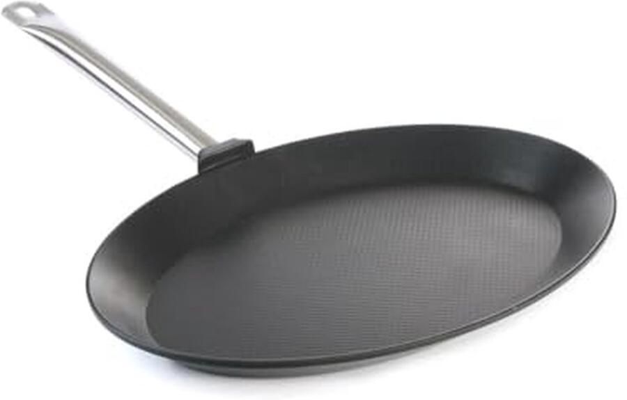 Vispan Ovaal Gietaluminium Pan Vissen Bereiden Non-stick Coating 65.5 cm Zwart