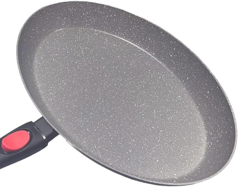 Vispan Ovaal Koekenpan Gezond Koken Afneembaar Handvat 38 cm Zwart