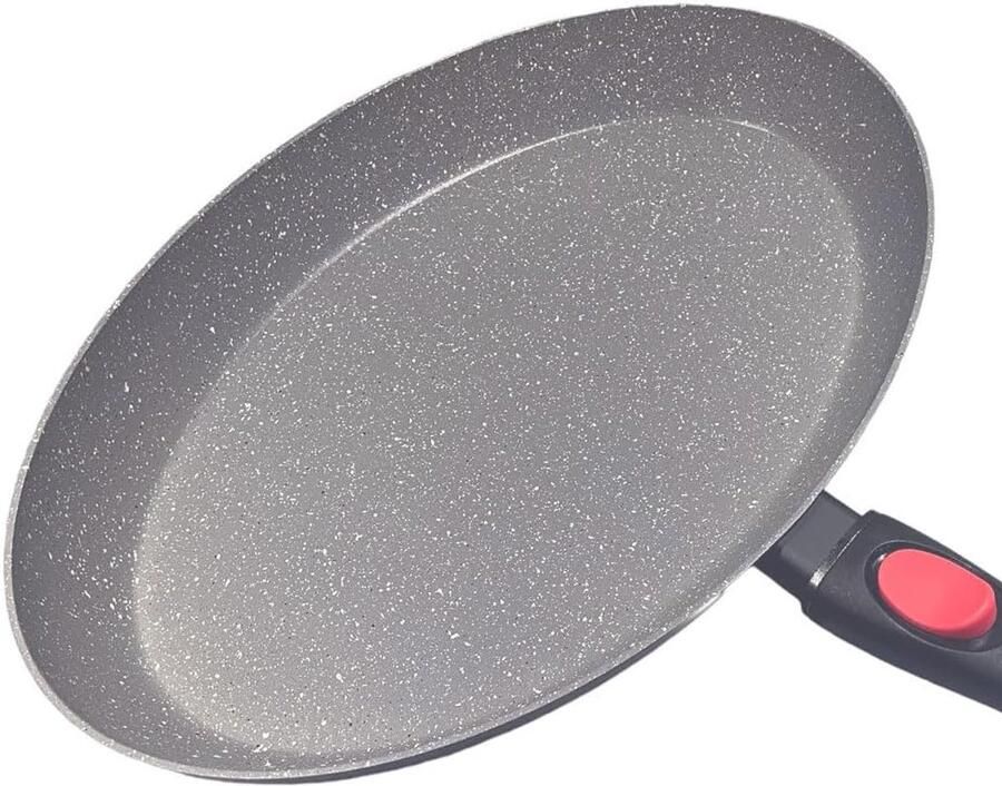 Vispan Ovaal Koekenpan Gezond Koken Steenpartikel Coating 38 cm Zwart