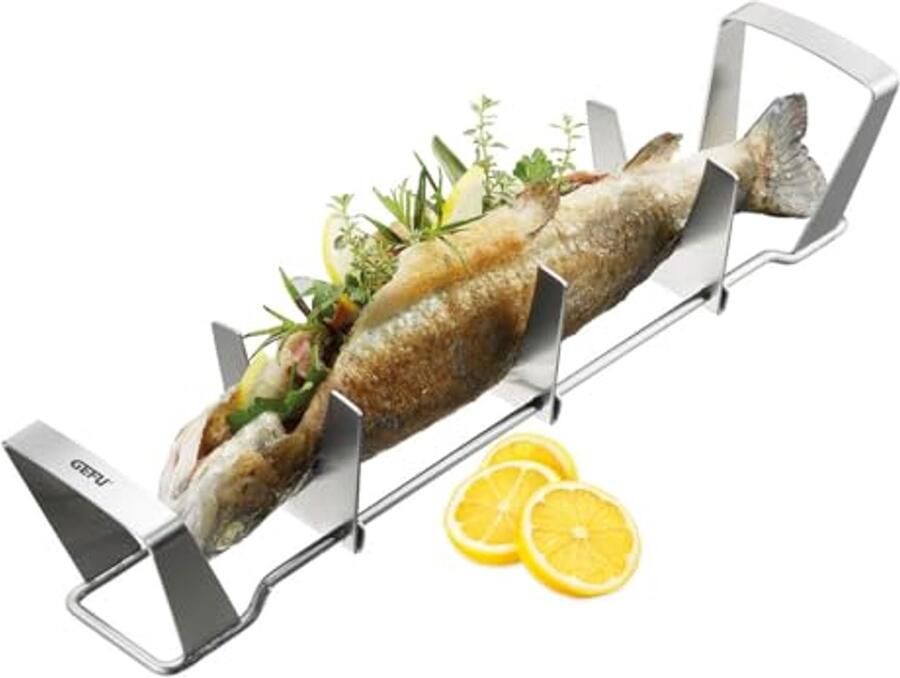 Visrek BBQ Grillaccessoire voor Perfecte Gegrilde Vis Roestvrij Staal 36 cm
