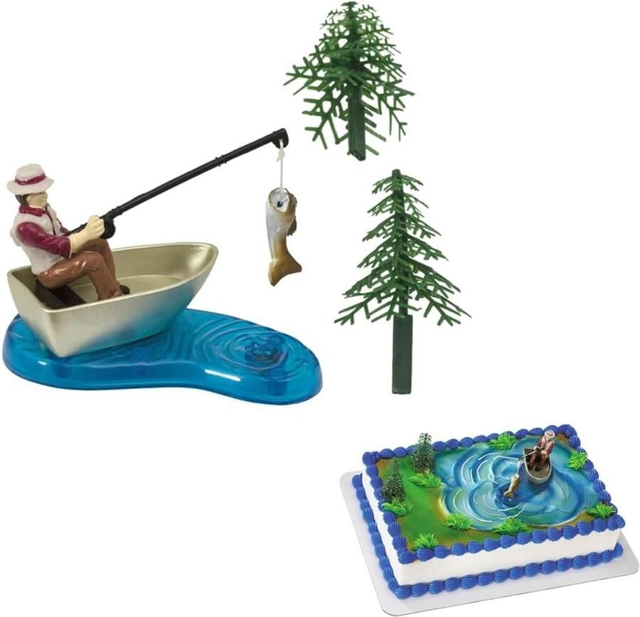 Visser in Boot Set Cake Topper Cake Decoraties