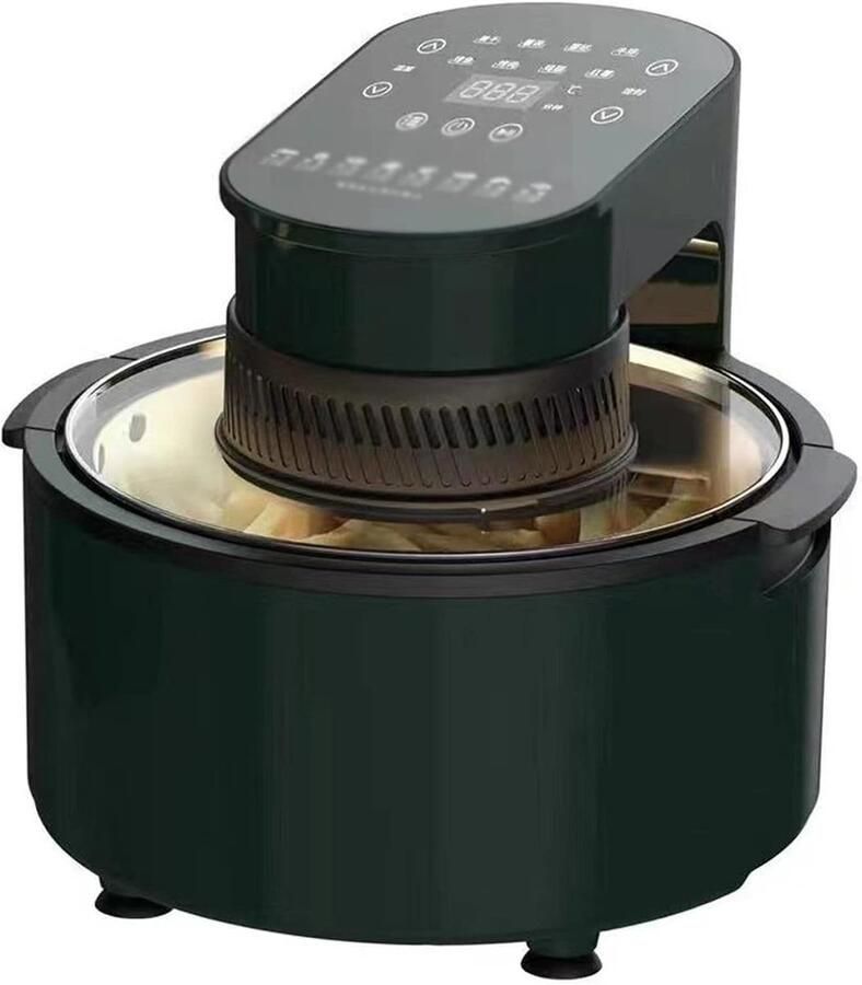 Visuele Airfryer Elektrische Oven Gezond Koken Draaibare Hete Lucht 5 Liter Groen
