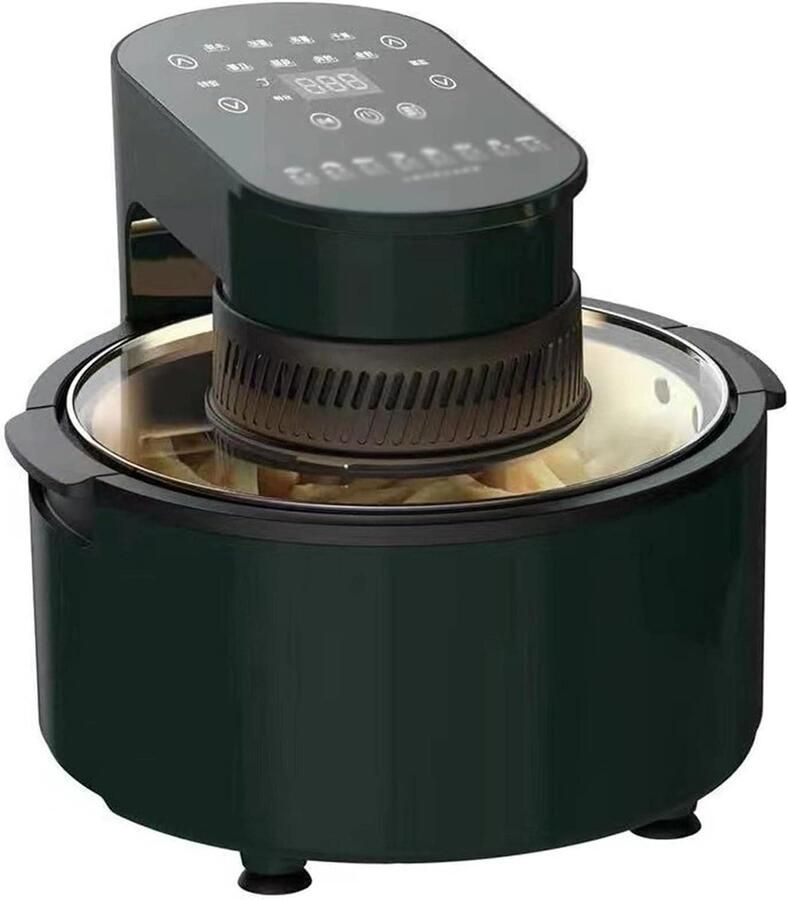 Visuele Airfryer Oven Pan Gezond Koken Annulair Zichtvenster 5 Liter Groen