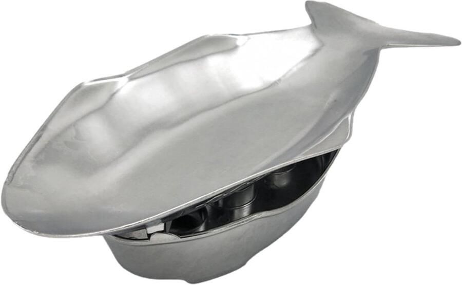 Visvormige Borden Serveerschalen Vis Grill Vis Grillen Met Verwarmingskachel 37 x 14 cm Zilver