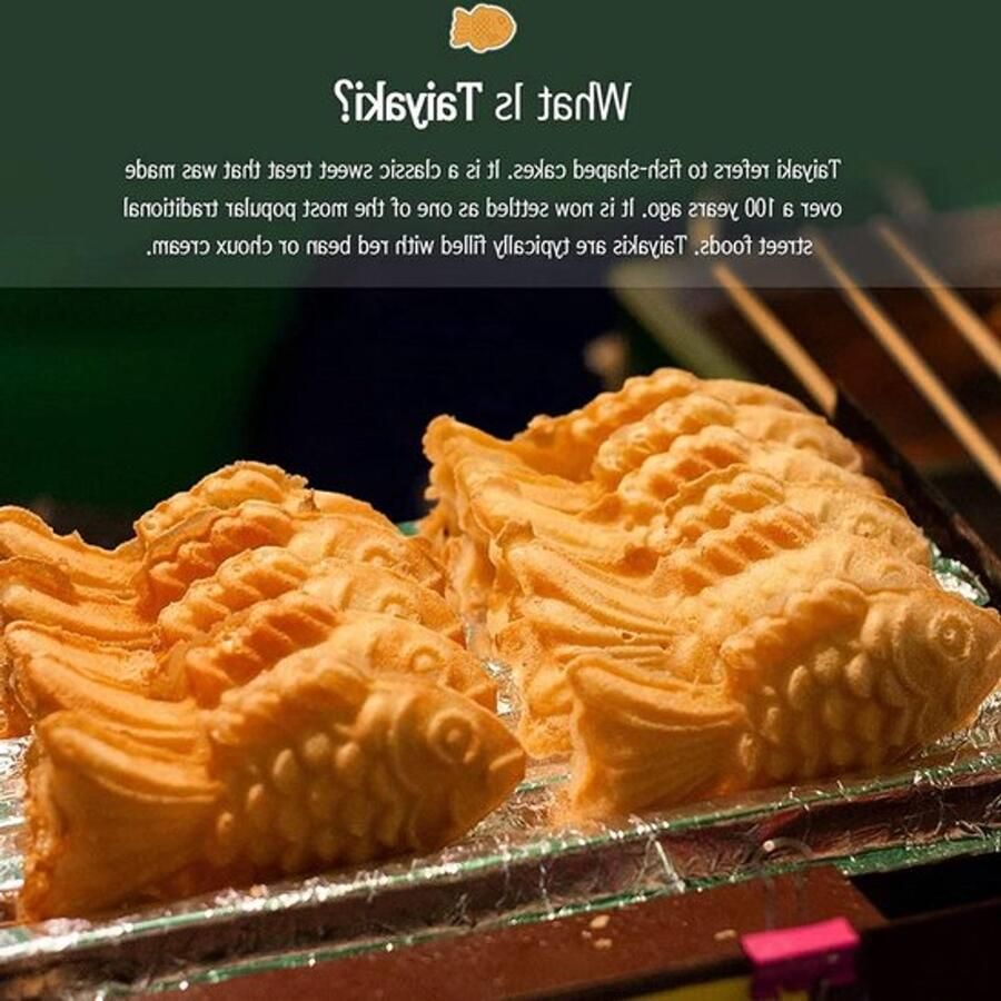 Visvormige cake maker voor taiyaki Dubbele bakvorm voor wafels non-stick elektrische bakpan voor Japanse pannenkoeken - Foto 2